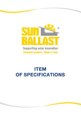 Item of Specifications